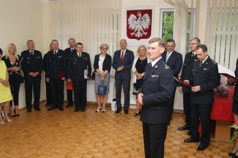 Uroczysty apel związany z zakończeniem służby w Państwowej Straży Pożarnej